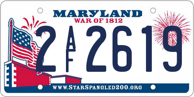 MD license plate 2AF2619