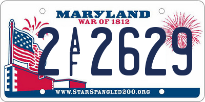 MD license plate 2AF2629