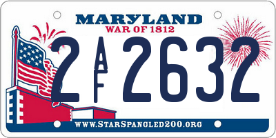 MD license plate 2AF2632