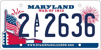MD license plate 2AF2636