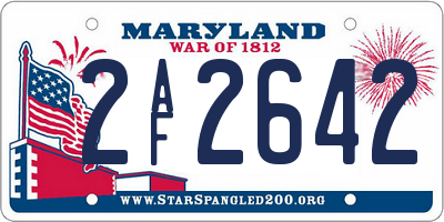 MD license plate 2AF2642