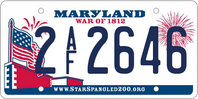 MD license plate 2AF2646