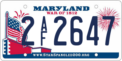 MD license plate 2AF2647