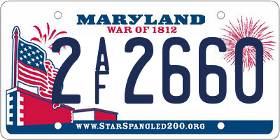 MD license plate 2AF2660