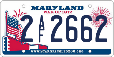 MD license plate 2AF2662