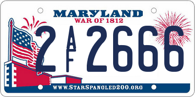 MD license plate 2AF2666