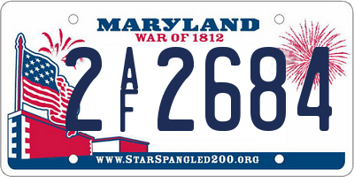 MD license plate 2AF2684