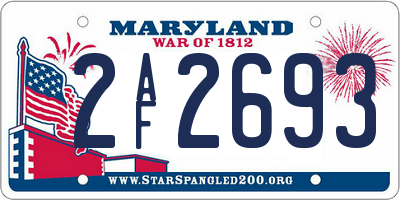 MD license plate 2AF2693
