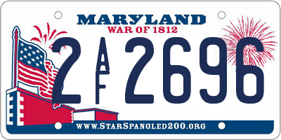 MD license plate 2AF2696