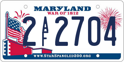 MD license plate 2AF2704