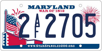 MD license plate 2AF2705