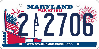 MD license plate 2AF2706