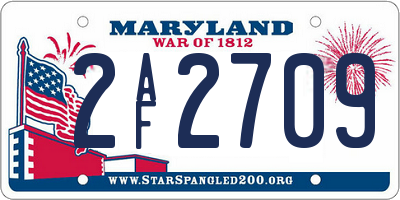 MD license plate 2AF2709