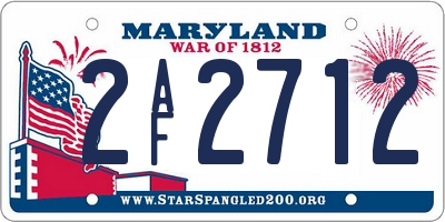 MD license plate 2AF2712