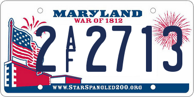 MD license plate 2AF2713