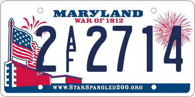MD license plate 2AF2714