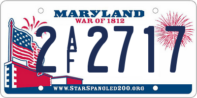 MD license plate 2AF2717