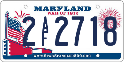 MD license plate 2AF2718