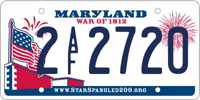 MD license plate 2AF2720