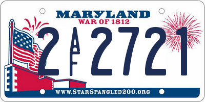 MD license plate 2AF2721
