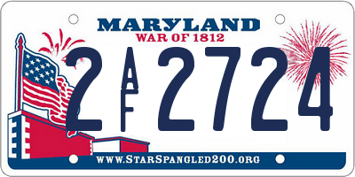 MD license plate 2AF2724