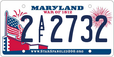 MD license plate 2AF2732