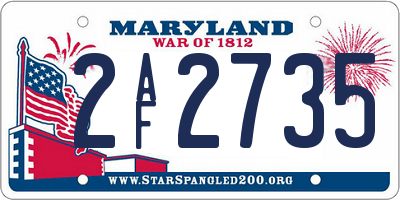 MD license plate 2AF2735