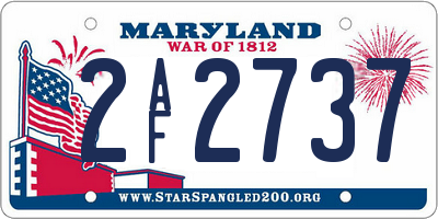 MD license plate 2AF2737