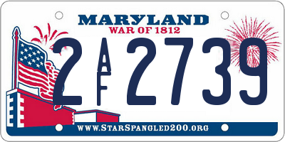 MD license plate 2AF2739