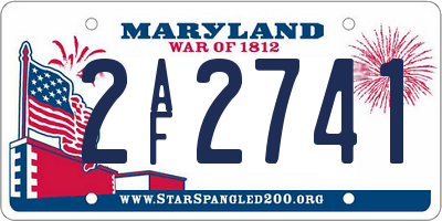MD license plate 2AF2741