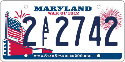 MD license plate 2AF2742
