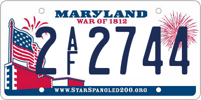 MD license plate 2AF2744