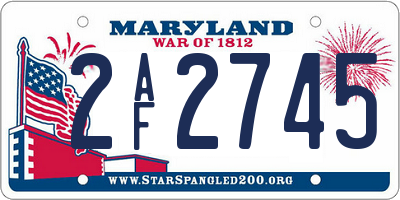 MD license plate 2AF2745