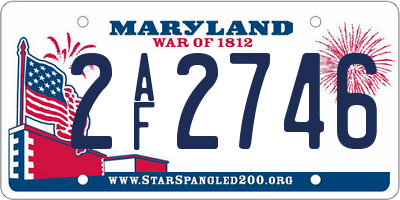 MD license plate 2AF2746