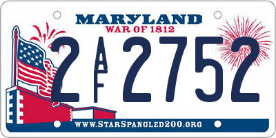 MD license plate 2AF2752