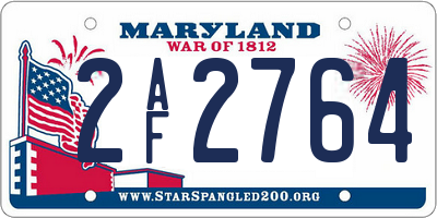 MD license plate 2AF2764