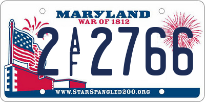 MD license plate 2AF2766