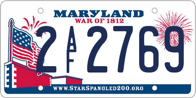 MD license plate 2AF2769