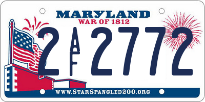 MD license plate 2AF2772