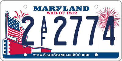 MD license plate 2AF2774