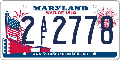 MD license plate 2AF2778