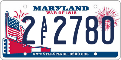 MD license plate 2AF2780