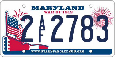 MD license plate 2AF2783