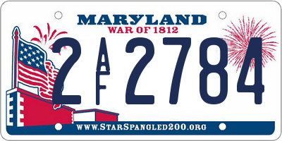 MD license plate 2AF2784