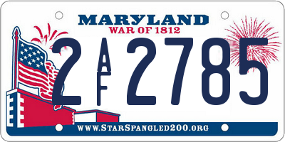 MD license plate 2AF2785