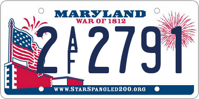 MD license plate 2AF2791