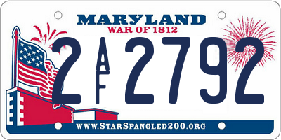 MD license plate 2AF2792