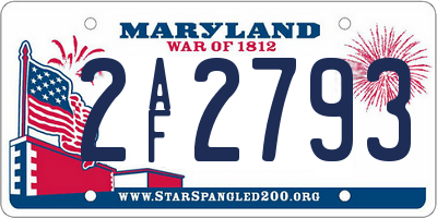 MD license plate 2AF2793