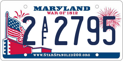 MD license plate 2AF2795