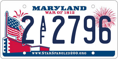 MD license plate 2AF2796